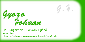 gyozo hohman business card